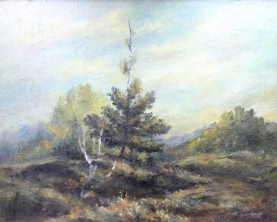 Auktion 369<br>signiert R.Kochanowski  wohl Roman KOCHANOWSKI (1856-1945) , Landschaft, Öl/Leinwand, gerahmt, RG 46,5 x 56cm [1]