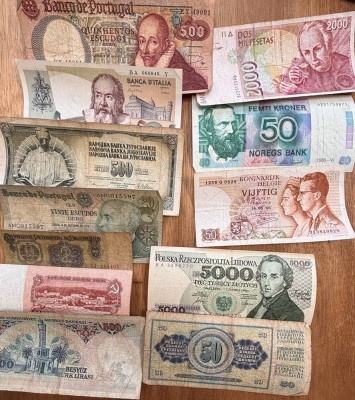 Auktion 369<br>24x hpts. europäische Geldscheine, unterschiedliches Alter und Erhaltung [1]