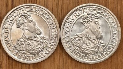 Auktion 369<br>2x Belgien 5 Ecu Silber Kaiser Karl V 1987, zus. ca. 46 gr [1]