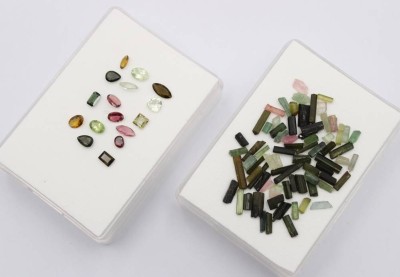 Auktion 369<br>Konvolut div. Turmaline, ca. 8,6 ct faccetiert, ca. 43 ct Kristalle [1]