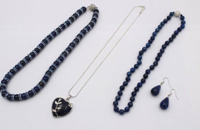 Auktion 369<br>Konvolut div. Lapis-Schmuck, Ketten ca. L-46cm [1]