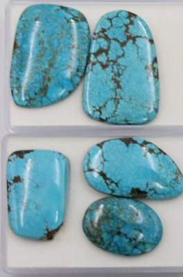 Auktion 369<br>5x gr. Türkise, ca. 350 ct [1]