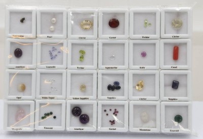 Auktion 369<br>ca. 70 div. Steine, u.a. Citrine, Granat, Perlen etc. [1]