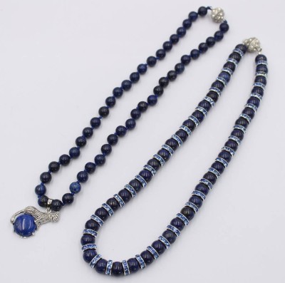 Auktion 369<br>2x Halsketten, Lapislazuli, Magnetschließen, ca. L-45cm [1]