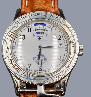 Auktion 369<br>mechan. HAU, Longines Ephemerides Solaires. automatic, Werk läuft, guter Zustand [1]