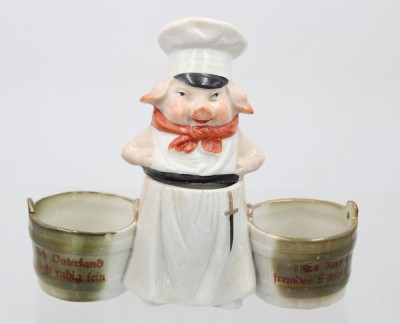 Auktion 369<br>figürl. Menage, um 1930, ca. H-12,5cm B-14cm [1]