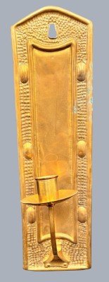 Auktion 369<br>Wandblaker, Jugendstil-Dekor aus gehämmerten Messing, H-40 cm, B-11 cm [1]