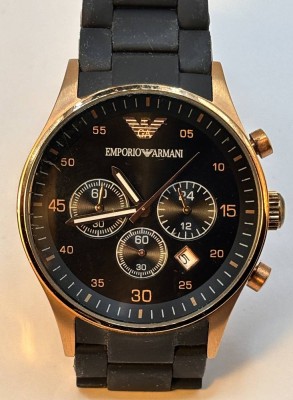 Auktion 369<br>Emporio Armani Herren Chronograph Uhr AR5905, optisch neuwertig, Werk nicht geprüft, [1]