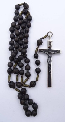 Auktion 369<br>Brustkreuz, Holz und Metall, L- 53 cm, Feldgeistlicher? [1]