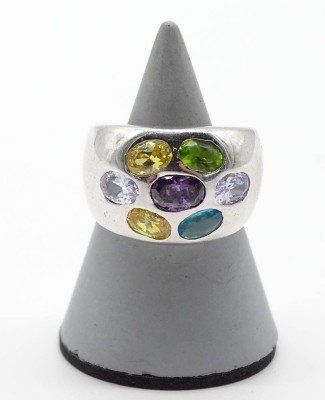 Auktion 369<br>Silberring 925/000 ( Punziert ), Multicolor, Gewicht: 12,6 g. RG. 55 [1]