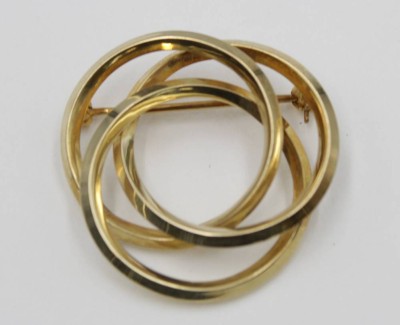 Auktion 369<br>585er GG Brosche, 4,1gr., D-3,2cm. [1]