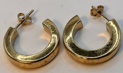 Auktion 369<br>Paar Halbcreolen, Silber-925-, vergoldet, 4,6 gr., D-2,2 cm [1]