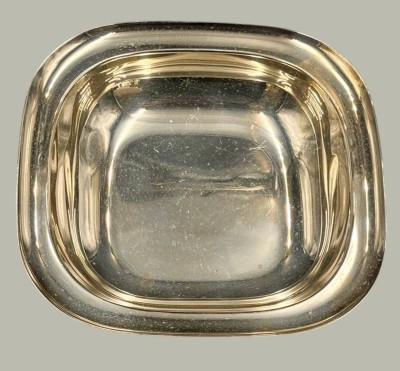 Auktion 369<br>kl. rechteckige Silberschale WMF-925- Silber, Boden mit Gravur 
