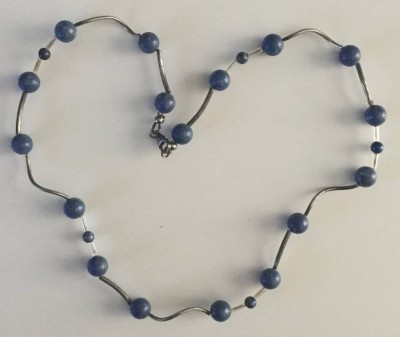 Auktion 369<br>Halskette 925 Silber - Lapislazuli Blau - Design Collier − [1]
