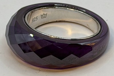 Auktion 370<br>Violetter Glas? Ring, Silber 925/000, 11,8g., RG 59 [1]