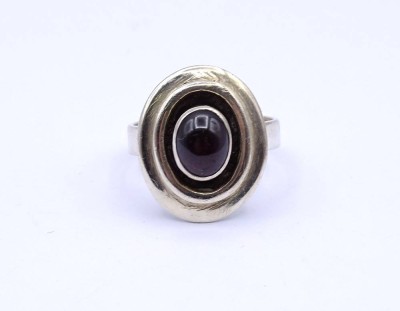 Auktion 370<br>Silberring mit Bernstein Cabochon, 925/000, 5,9g., RG 56/57 [1]