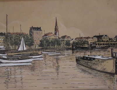 Auktion 370<br>Hohmann o.ä., Bremerhaven, wohl Litho, ger./Glas, RG 30 x 36,5cm [1]