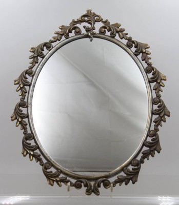 Auktion 370<br>Wandspiegel, Messingrahmen, ca. 39,5 x 30cm [1]