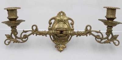 Auktion 370<br>2flammiger Klavierleuchter  im Jugendstil, ca. B-32cm [1]