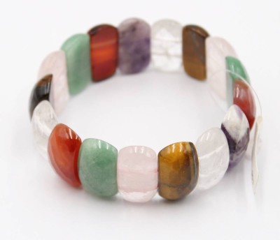 Auktion 370<br>Multicolor-Zugarmband, div. Halbedelsteine, ca. B-2,5cm [1]