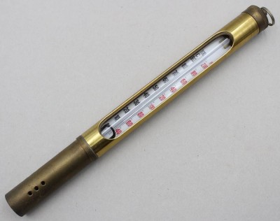 Auktion 370<br>Thermometer in Messinggehäuse, ca. L-31,5cm [1]