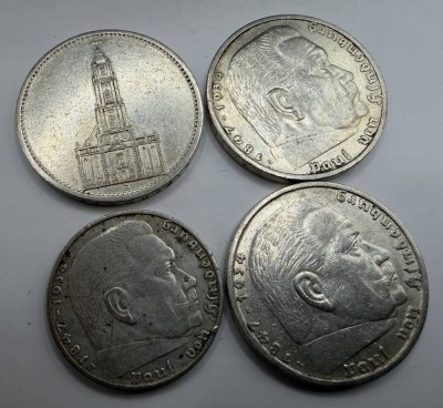 Auktion 370<br>3x 5 Reichsmark, 1x 2 Reichsmark, 30-er Jahre, 3.Reich [1]
