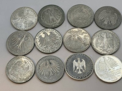 Auktion 370<br>23x 5 DM Sondermünzen, Silber, BRD, ca. 235 gr [1]