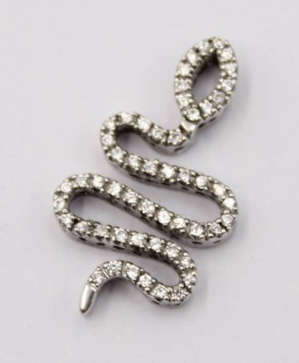 Auktion 370<br>925er Silber-Anhänger in Schlangenform, besetzt mit klaren Steinen, 4,1gr., L-3cm [1]