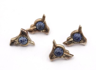 Auktion 370<br>2 Paar Ohrstecker, Silber mit Lapis, zus. ca. 9gr., ca. L-2cm [1]