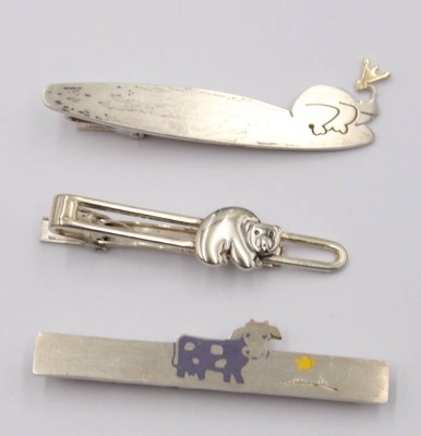 Auktion 370<br>3x div. Kravattennadeln, 925er Silber, zus. ca. 36gr., ca. L-6,5cm [1]
