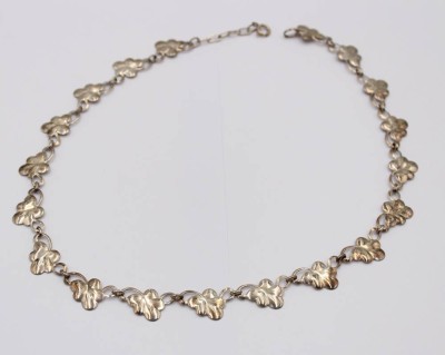 Auktion 370<br>835er Silber-Kette, floral gearbeitet, 11,6gr., L-45,5cm [1]