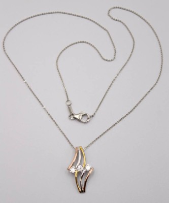 Auktion 370<br>925er Silberkette mit tricolor Anhänger, klare Steine, 4,2gr., L-50cm Anh.-3cm [1]