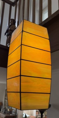 Auktion 370<br>Hängelampe, Glas im Tiffanystil [1]