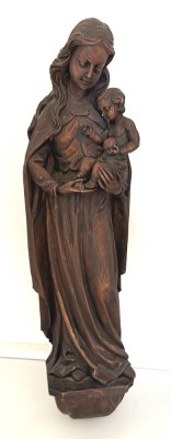 Auktion 370<br>Franco Complo (20. Jh.), Holzskulptur 'Madonna mit Kind' Bozen/Südtirol, 20.Jhd. [1]