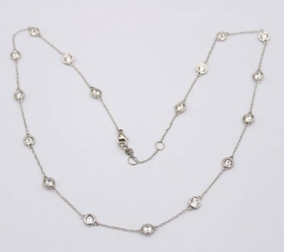 Auktion 370<br>feine 925er Silber-Halskette, klare Steine, ca. L-50cm , 4,7gr., [1]