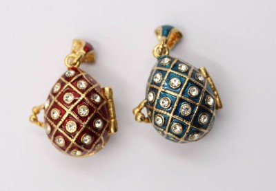 Auktion 370<br>2x Modeschmuck-Anhänger in Fabergé-Art, ca. L-3cm [1]