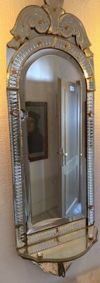 Auktion 370<br>vintage Murano-Wandspiegel, H-ca. 90 cm, B-30 cm, Altersspuren [1]