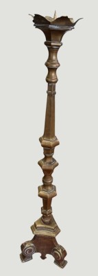 Auktion 370<br>Bronze Altarleuchter, H-106 cm, 10,6 kg, Gebrauchsspuren [1]