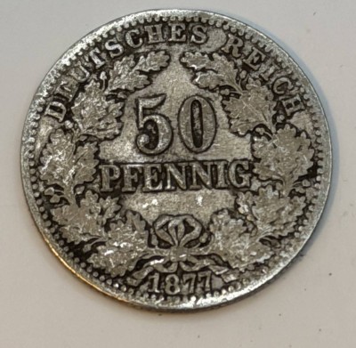 Auktion 370<br>1 Pfennig 1872, 25 Pfennig 1909 und 50 Pfennig 1877, alles Deutsches Reich [1]