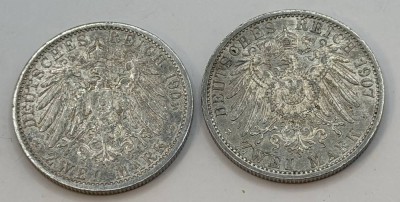 Auktion 370<br>2x 2 Mark, 1905 und 1907, Hansestadt Bremen [1]