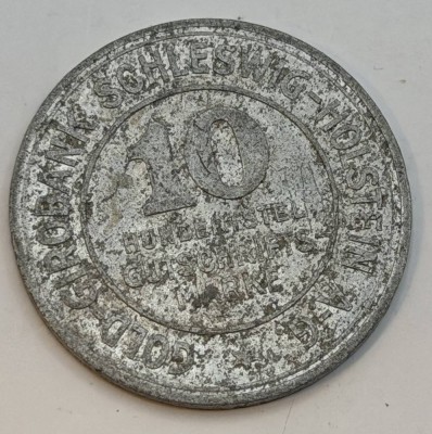 Auktion 370<br>10 Hundertstel Gutschrift Marke 1923, Schleswig Holstein, Aluminium [1]