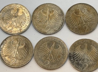 Auktion 370<br>12x 2 DM Kursmünzen, wohl alle 60-er Jahre [1]