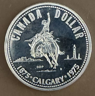 Auktion 370<br>Ein kanadischer Dollar, Silber-500-, 100 Jahe Calgary - Elizabeth II, stempelglanz [1]