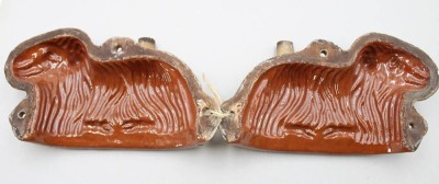 Auktion 370<br>antike Backform aus Keramik, Osterlamm, H-15,5cm B-28,5cm T-13cm [1]