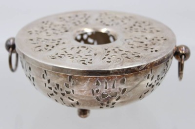 Auktion 370<br>Stöwchen, versilbert, ca. H-6,5cm D-14cm [1]