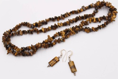 Auktion 370<br>endlose Tigeraugen-Halskette sowie passende Ohrhänger diese ca. L-4cm [1]