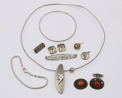 Auktion 370<br>Konvolut div. Silberschmuck, 10 Teile, zus. ca. 45gr. [1]