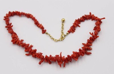 Auktion 370<br>Halskette, Stabkoralle, im Verlauf, L-45cm [1]