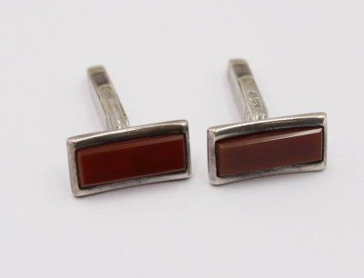 Auktion 370<br>Paar 835er Silber-Manschettenknöpfe, B-2cm [1]