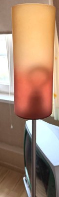 Auktion 370<br>vintage Stehlampe, Glas-Schirm, wohl 70/80-er Jahre? [1]